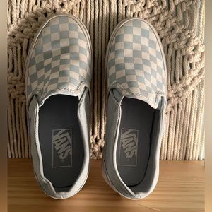 Light blue and white checkered vans women’s size 5.5